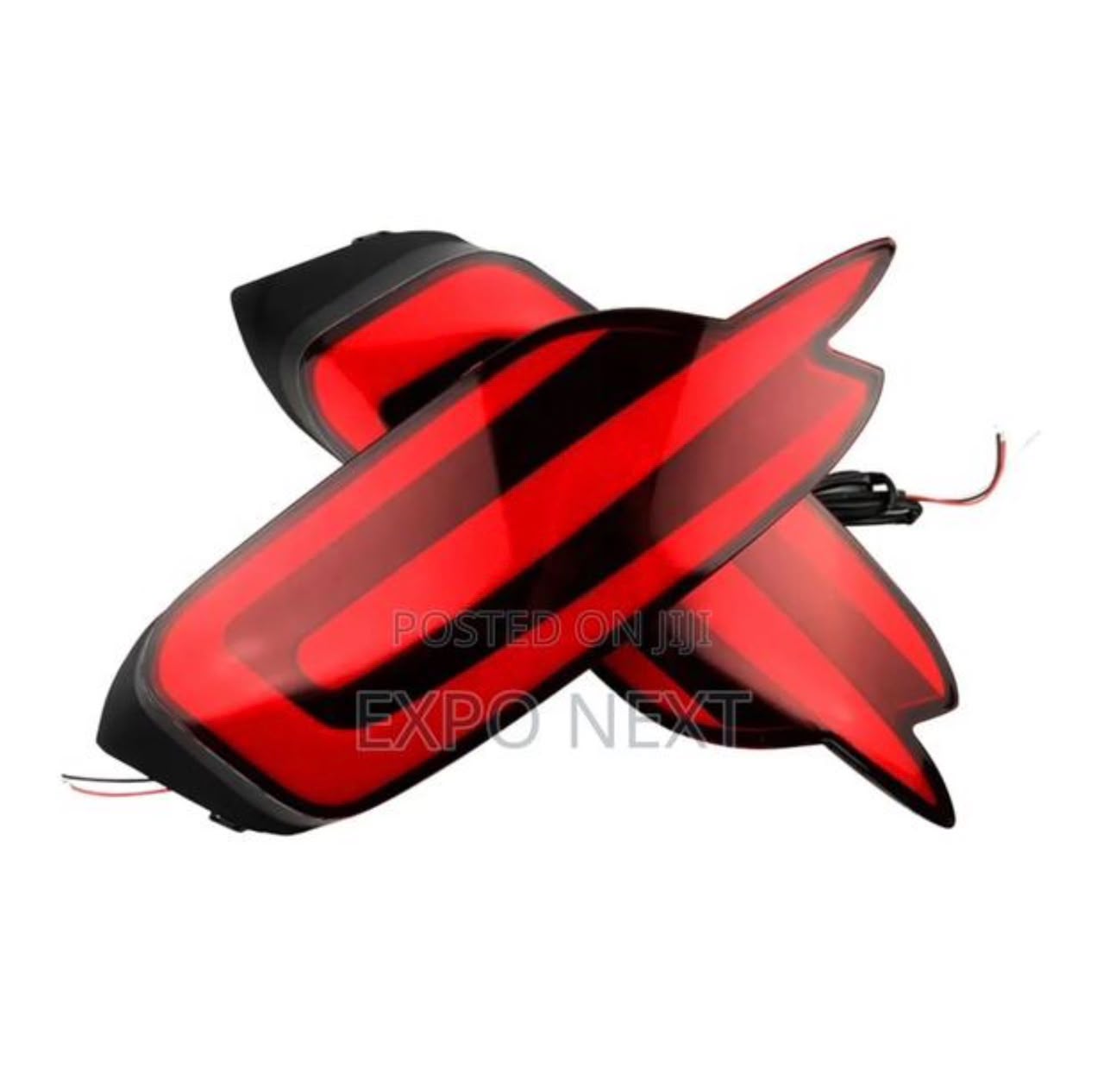 Pair of illuminated red rear lights