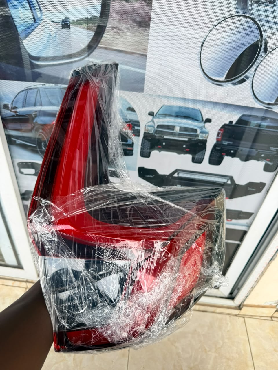 Pair of wrapped red tail light units