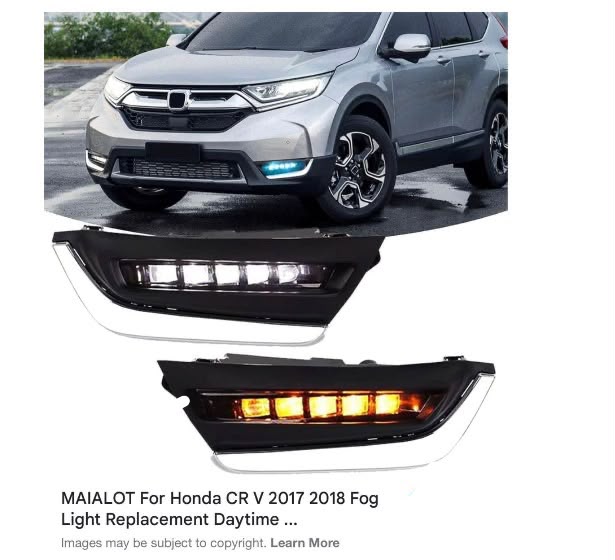 Honda CR-V 2017-2018 fog light daytime running light replacement